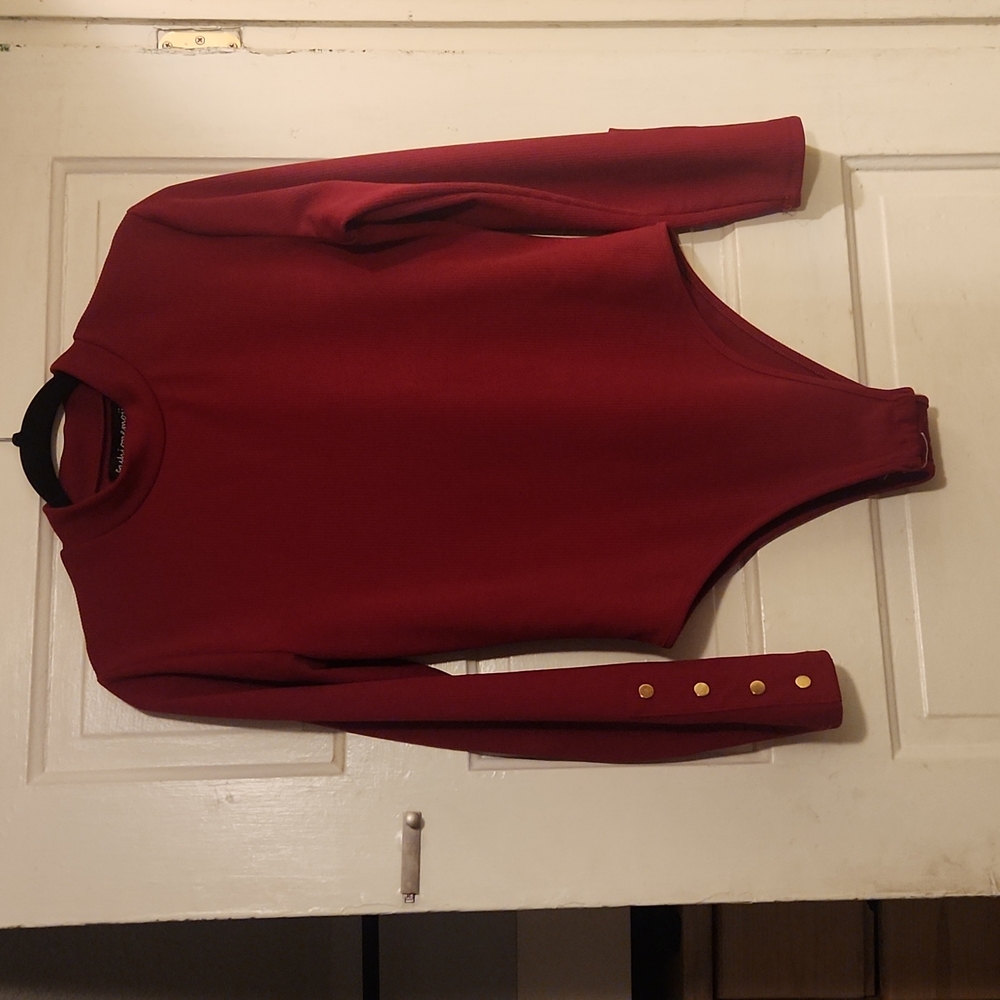 Ribbed Cherry Red Body Suit